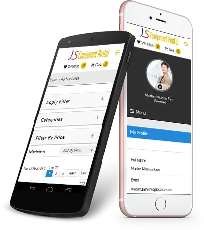 screenshot of Equipment Rental